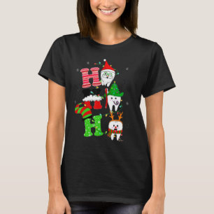 Ho Ho Ho Dentist Christmas Funny Teeth Dentist Squ T-Shirt