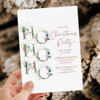 Ho Ho Ho Elegant Red Green Gold Christmas Party