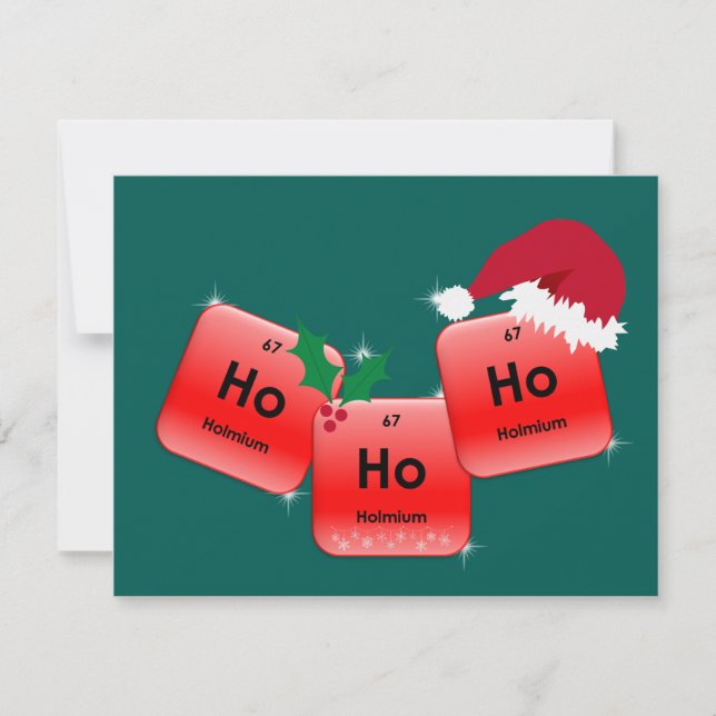 Ho Ho Ho Element Holmium Christmas Photo Card (Front)