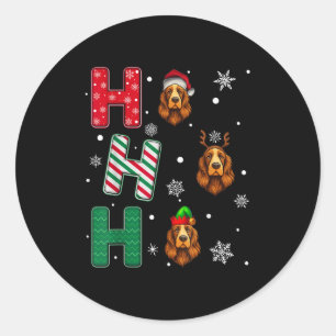 Ho Ho Ho Er Spaniel Dog Lover Christmas Santa Elf Classic Round Sticker