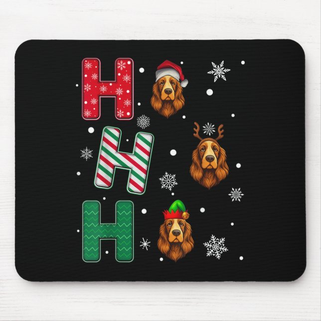 Ho Ho Ho Er Spaniel Dog Lover Christmas Santa Elf  Mouse Pad (Front)