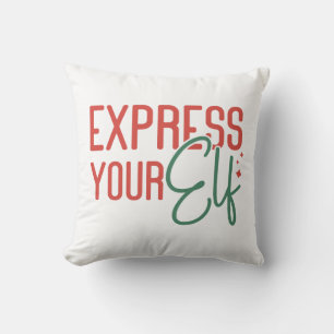 Ho Ho Ho Express Your Elf Christmas Cushion