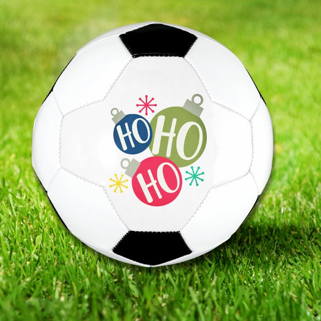 Ho Ho Ho Festive Christmas Xmas Modern Holiday Soccer Ball (Creator Uploaded)