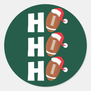 Ho Ho Ho Football   Funny Christmas Season Humour Classic Round Sticker