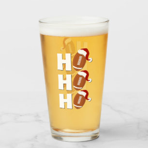 Ho Ho Ho Football Funny Christmas Season Humour Glass
