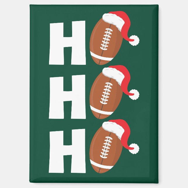 Ho Ho Ho Football | Funny Christmas Season Humour Magnet (Front)
