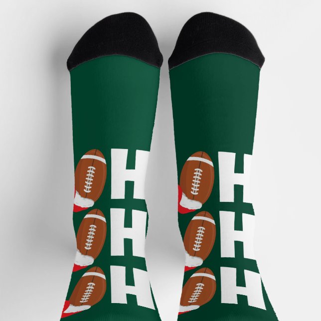 Ho Ho Ho Football | Funny Christmas Season Humour Socks (Top)