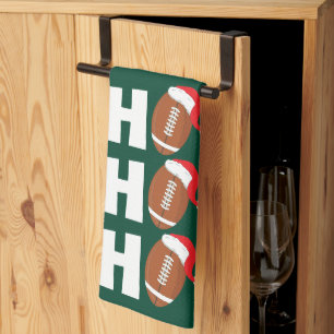 Ho Ho Ho Football Funny Christmas Season Humour Tea Towel