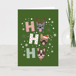 Ho Ho Ho French Bulldog Happy Holidays Holiday Card