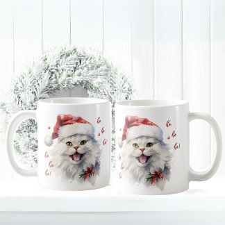 Ho Ho Ho! Funny Cat Santa Mug