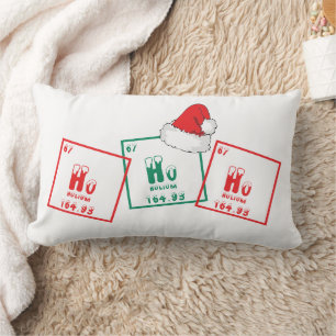 Ho Ho Ho   Funny Christmas Chemistry Geek Humour Lumbar Cushion
