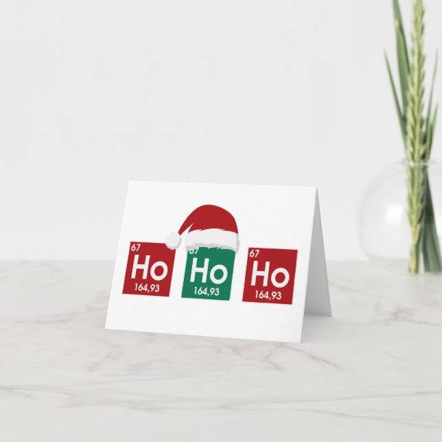 Ho Ho Ho | Funny Christmas Chemistry Nerd Humour Holiday Card (Front)