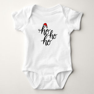 Ho ho ho funny Santa laughing red hat Baby Bodysuit