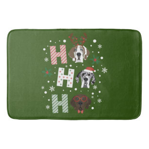 Ho Ho Ho Great Dane Merry Christmas Bath Mat