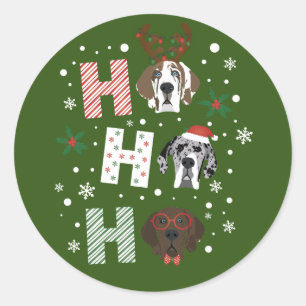Ho Ho Ho Great Dane Merry Christmas Classic Round Sticker
