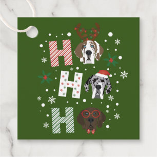 Ho Ho Ho Great Dane Merry Christmas Favour Tags