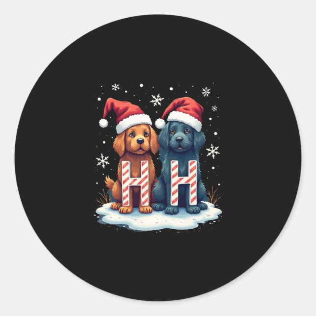 Ho Ho Ho Great Pyrenees Dog Lover Christmas Santa  Classic Round Sticker (Front)