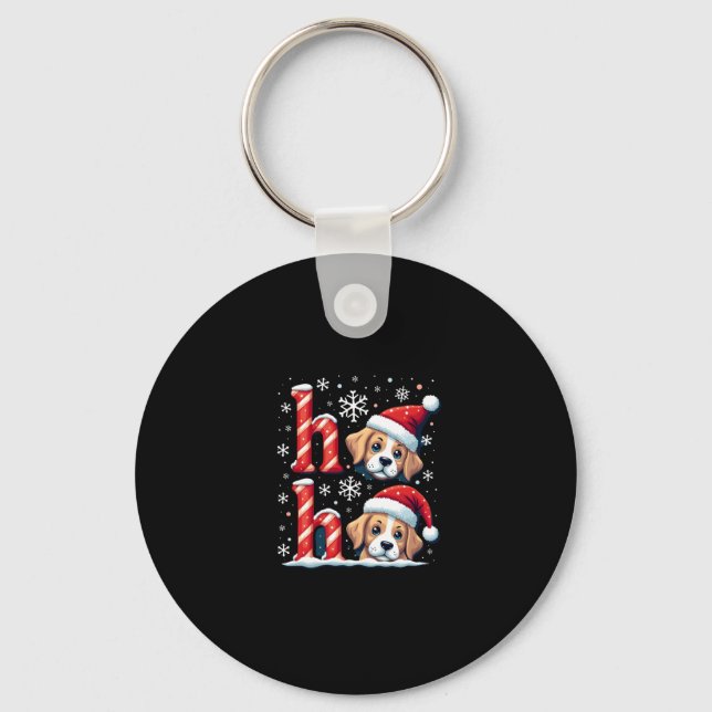 Ho Ho Ho Great Pyrenees Dog Lover Christmas Santa  Key Ring (Front)