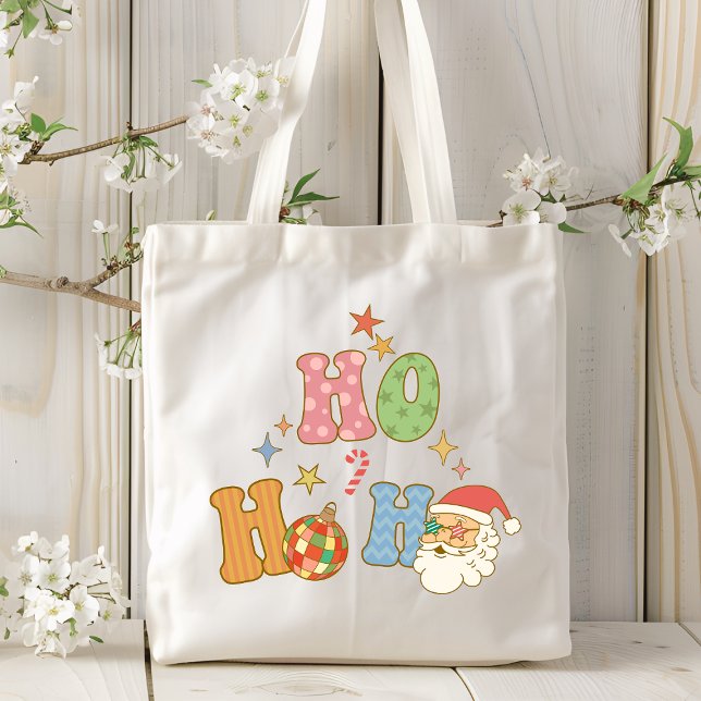 Ho Ho Ho Groovy Merry Christmas Festive  Tote Bag (Creator Uploaded)