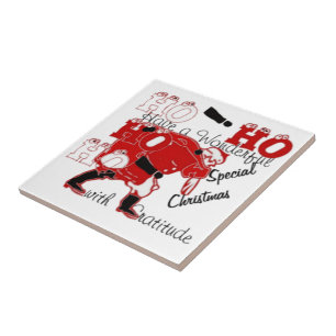 HO HO HO Have a Wonderful Christmas With Gratitude Tile