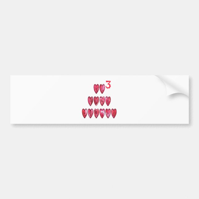 Ho Ho Ho Hearts Collection. Bumper Sticker (Front)