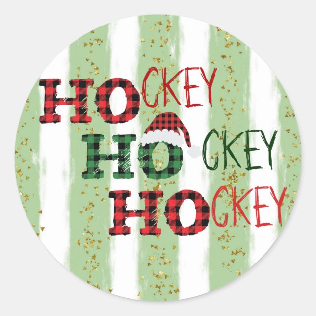 Ho Ho Ho - Hockey Hockey Hockey Classic Round Sticker (Front)