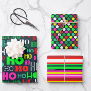 HO HO HO HOLIDAY CHRISTMAS WRAPPING PAPER SHEETS