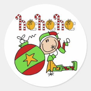 Ho Ho Ho Holiday Elf Classic Round Sticker