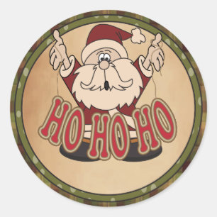 Ho Ho Ho Holiday Santa Claus Classic Round Sticker