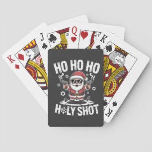 Ho Ho Ho Holy Shot Santa with Gun America USA Chri Playing Cards