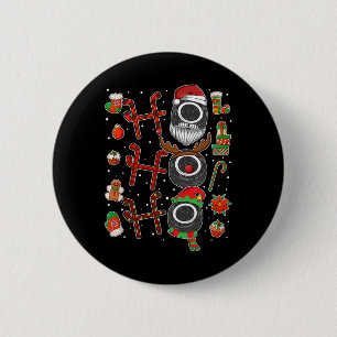 Ho Ho Ho Ice Hockey Christmas Ice Hockey Player Xm 6 Cm Round Badge