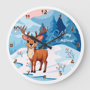 Ho-Ho-Ho! It's a Reindeer Kids  Watch Large Clock