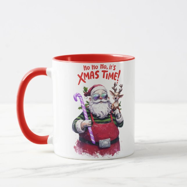 Ho Ho Ho. it's Xmas time cute design Mug (Left)
