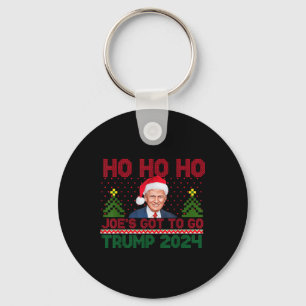 Ho Ho Ho Joes Got To Go Trump 2024 Funny Christmas Key Ring