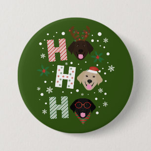 Ho Ho Ho Labrador Retriever Merry Christmas 7.5 Cm Round Badge
