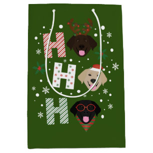 Ho Ho Ho Labrador Retriever Merry Christmas Medium Gift Bag