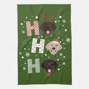Ho Ho Ho Labrador Retriever Merry Christmas Tea Towel