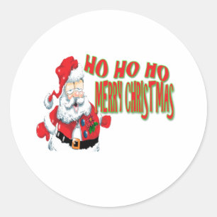 ho ho ho merry christmans classic round sticker