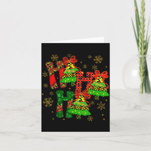 Ho Ho Ho Merry Christmas Coquette Bow Xmas Trees H Card