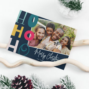 'Ho Ho Ho' Merry Christmas Family Photo Holiday Card
