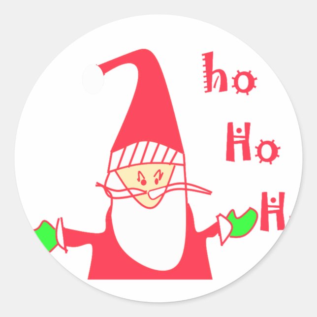 Ho Ho Ho Merry Christmas From Santa.png Classic Round Sticker (Front)