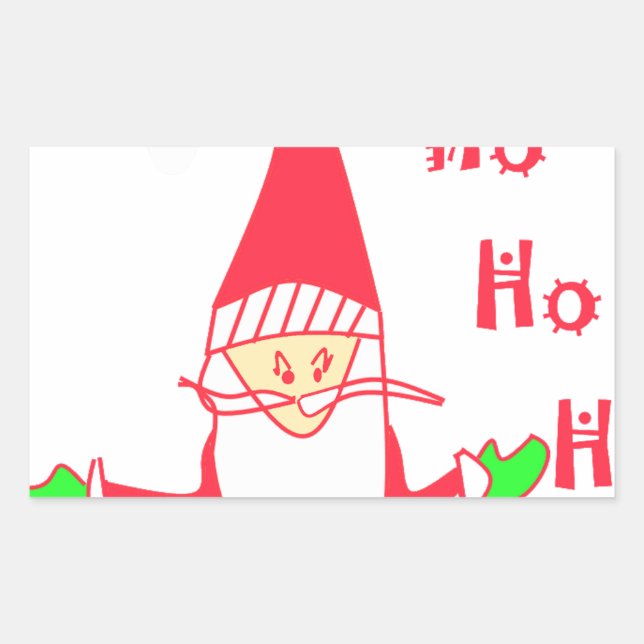 Ho Ho Ho Merry Christmas From Santa.png Rectangular Sticker (Front)