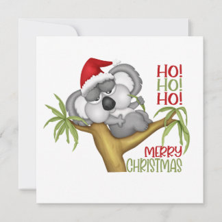 Ho Ho Ho Merry Christmas Koala Holiday Card