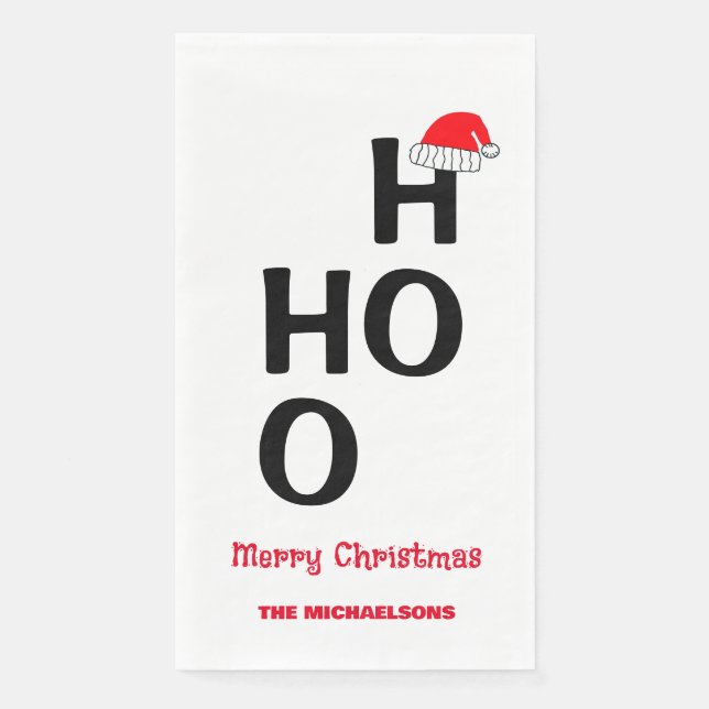 Ho Ho Ho: Merry Christmas Napkin (Front)