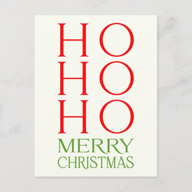 Ho Ho Ho Merry Christmas Postcard (Front)