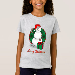 Ho Ho Ho Merry Christmas Santa Cute Snowman T-Shirt