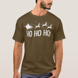 Ho Ho Ho Merry Christmas Santa's Reindeer Sleigh I T-Shirt