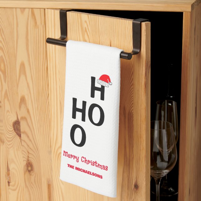 Ho Ho Ho: Merry Christmas Tea Towel (Thirds Fold)