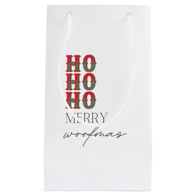 Ho Ho Ho Merry Woofmas Small Gift Bag (Front)