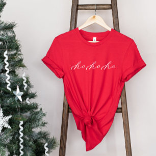 Ho Ho Ho Minimalist Script Christmas Shirt